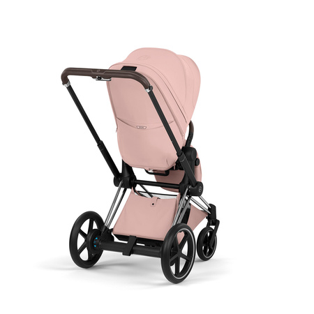 Cybex e-Priam 5.0 Chrome Brown Peach Pink wózek 2w1 głęboko-spacerowy