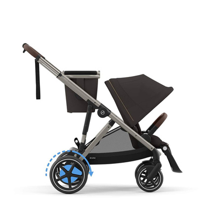 Cybex e-Gazelle S Chocolate Brown zestaw 4w1 z dodatkowym siedziskiem i gondolą