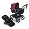 Bugaboo Fox 5 Renew Graphite/Black Haritage/Dark Cherry wózek 2w1 głęboko-spacerowy