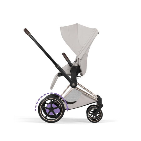 Cybex e-Priam 5.0 Champagne Gold City Grey wózek 2w1 głęboko-spacerowy