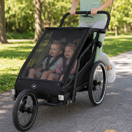 Muuvo Trail Grey Przyczepka 3w1 z wkładką dla noworodka