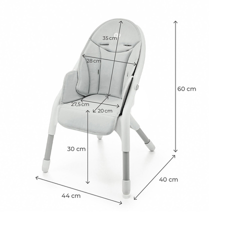 Kinderkraft Dinnly krzesełko do karmienia Szare