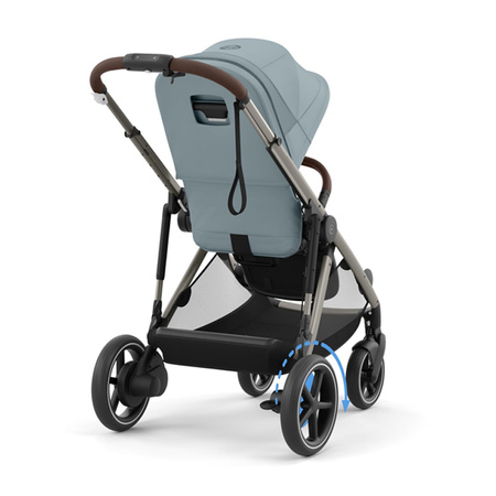 Cybex e-Gazelle S Stormy Blue zestaw 3w1 z dodatkowym siedziskiem