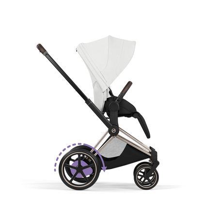 Cybex e-Priam 5.0 Champagne Gold Off White wózek 2w1 głęboko-spacerowy