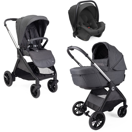 Chicco Bellagio Black Satin wózek 3w1 zestaw z fotelikiem Chicco Kory Plus