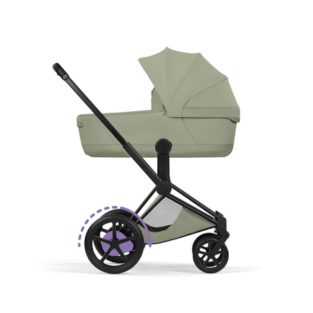 Cybex e-Priam 5.0 Matt Black Sage Green zestaw 3w1 z fotelikiem Cloud T i-Size