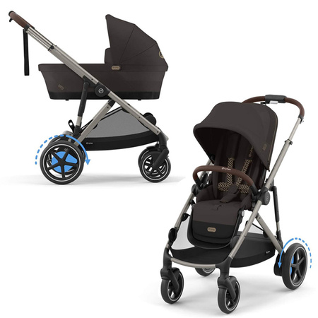Cybex e-Gazelle S Chocolate Brown zestaw 3w1 z dodatkowym siedziskiem