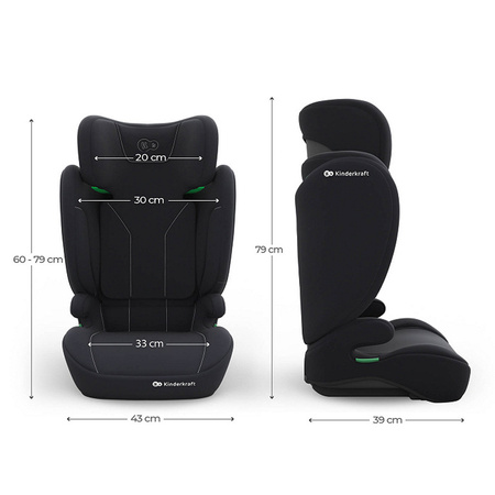 Kinderkraft I-Spark 2 Plus Czarny fotelik samochodowy 100-150 cm