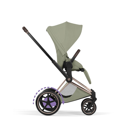 Cybex e-Priam 5.0 Rosegold Sage Green wózek 2w1 głęboko-spacerowy