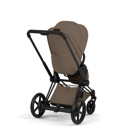 Cybex e-Priam 5.0 Matt Black Coconut Brown wózek 2w1 głęboko-spacerowy
