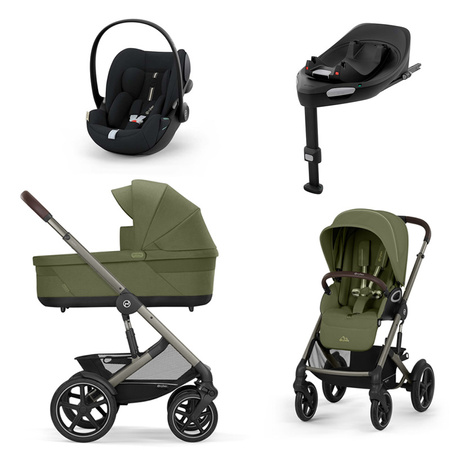 Cybex Talos S Lux Moss Green wózek 4w1 głęboko-spacerowy z fotelikam Cloud G Plus i bazą G