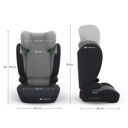 Kinderkraft I-Spark 2 Plus Szary fotelik samochodowy 100-150 cm