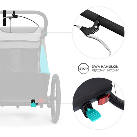 Kinderkraft Nava Pomarańczowa przyczepka rowerowa 3w1