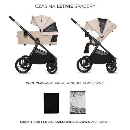 Kinderkraft Nea 2 Bizuu Whisper Dune wózek 2w1 głęboko-spacerowy