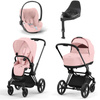 Cybex Priam 4.0 Peach Pink zestaw 4w1 z fotelikiem Cloud T Plus i bazą T