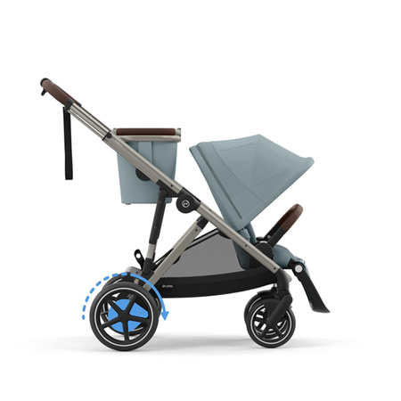 Cybex e-Gazelle S Stormy Blue zestaw 3w1 z dodatkowym siedziskiem