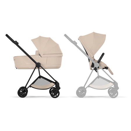 Cybex Mios 4.0 Comfort Matt Black Cozy Beige wózek 2w1 głęboko-spacerowy