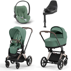 Cybex Priam 4.0 Leaf Green zestaw 4w1 z fotelikiem Cloud T Plus i bazą T