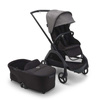 Bugaboo Dragonfly wózek 2w1 głęboko-spacerowy rama Black/Midnight Black-Grey Melange