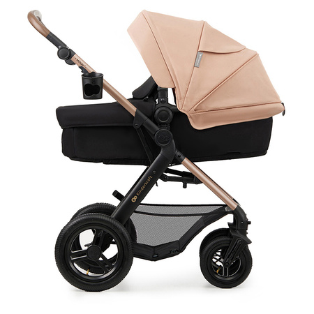 Kinderkraft Moov 2 Air Sand Beige wózek 3w1 głęboko-spacerowy z fotelikiem Mink