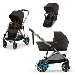 Cybex e-Gazelle S Chocolate Brown zestaw 3w1 z dodatkowym siedziskiem