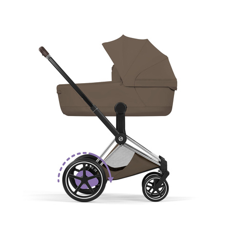 Cybex e-Priam 5.0 Chrome Brown Coconut Brown zestaw 3w1 z fotelikiem Cloud T i-Size