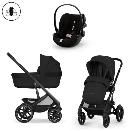 Cybex Talos S Lux 2026 Moon Black ze składaną gondolą zestaw 3w1 z fotelikiem Cloud G3 i-Size Plus