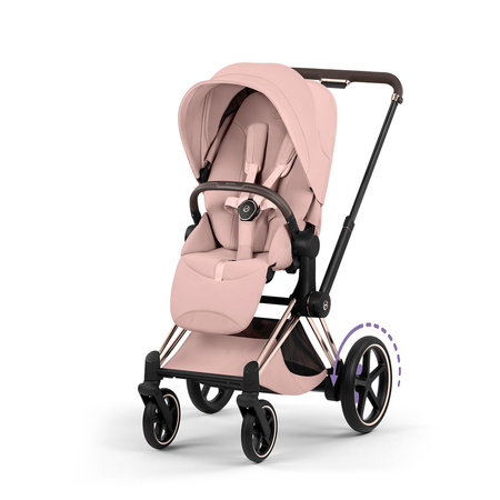 Cybex e-Priam 5.0 Rosegold Peach Pink wózek 2w1 głęboko-spacerowy