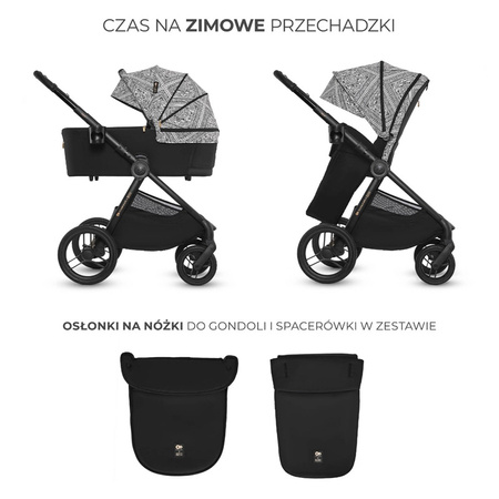 Kinderkraft Nea 2 Bizuu Lunar Black wózek 2w1 głęboko-spacerowy