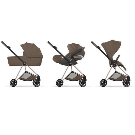 Cybex Mios 4.0 Style Rosegold Coconut Brown zestaw 3w1 z fotelikiem Cloud T i-Size