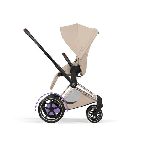 Cybex e-Priam 5.0 Champagne Gold Cozy Beige wózek 2w1 głęboko-spacerowy