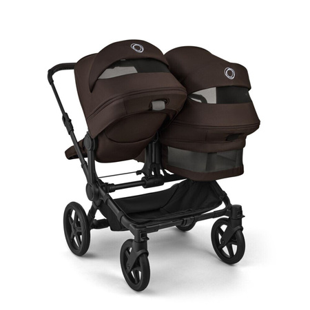 Bugaboo Donkey6 Duo Black/Cocoa Brown wózek 2w1 dla dwójki dzieci w różnym wieku