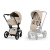 Cybex Priam 5.0 Comfort Matt Black Cozy Beige zestaw 3w1 z fotelikiem Cloud T i-Size