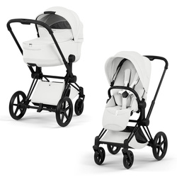 Cybex Priam 5.0 Matt Black Off White wózek 2w1 głęboko-spacerowy