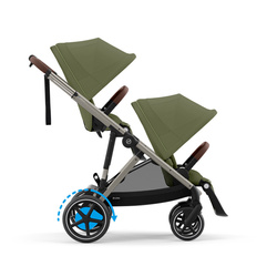Cybex e-Gazelle S Moss Green zestaw spacerowy z dodatkowym siedziskiem