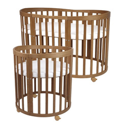 Waldin Owalne Łóżeczko 7w1 Vintage z materacem