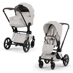 Cybex Priam 5.0 Chrome Brown City Grey wózek 2w1 głęboko-spacerowy