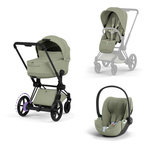 Cybex e-Priam 5.0 Matt Black Sage Green zestaw 3w1 z fotelikiem Cloud T i-Size