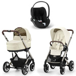 Cybex Talos S Lux Seashell Beige wózek 3w1 z fotelikiem Cybex Cloud T i-Size PLUS