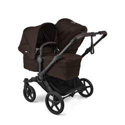 Bugaboo Donkey6 Duo Black/Cocoa Brown wózek 2w1 dla dwójki dzieci w różnym wieku