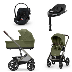 Cybex Talos S Lux Moss Green wózek 4w1 głęboko-spacerowy z fotelikam Cloud G Plus i bazą G