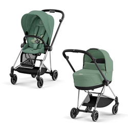 Cybex Mios Chrome Black Green Leaf wózek głęboko-spacerowy 2w1