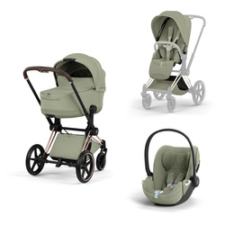 Cybex Priam 5.0 Rosegold Sage Green zestaw 3w1 z fotelikiem Cloud T i-Size
