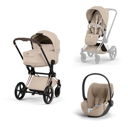 Cybex Priam 5.0 Rosegold Cozy Beige zestaw 3w1 z fotelikiem Cloud T i-Size
