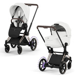 Cybex e-Priam 5.0 Champagne Gold Off White wózek 2w1 głęboko-spacerowy