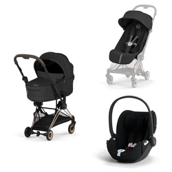 Cybex Coya 2 Comfort Rosegold Sepia Black zestaw 3w1 z fotelikiem Cloud T i-Size