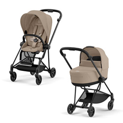 Cybex Mios Matt Black Cozy Beige wózek głęboko-spacerowy 2w1