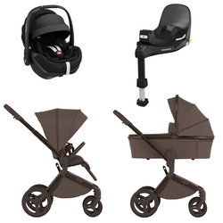 Anex Flo Browny zestaw 4w1 z fotelikiem Maxi Cosi Pebble 360 Pro2 i bazą FamilyFix 360 Pro