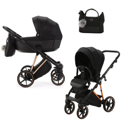 Adamex Belissa Special Edition Czarny wózek 2w1 głęboko-spacerowy