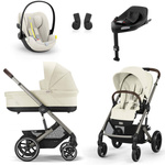 Cybex Balios S Lux 2.0 Seashell Beige zestaw 4w1 z fotelikiem Cloud G Plus i Bazą G